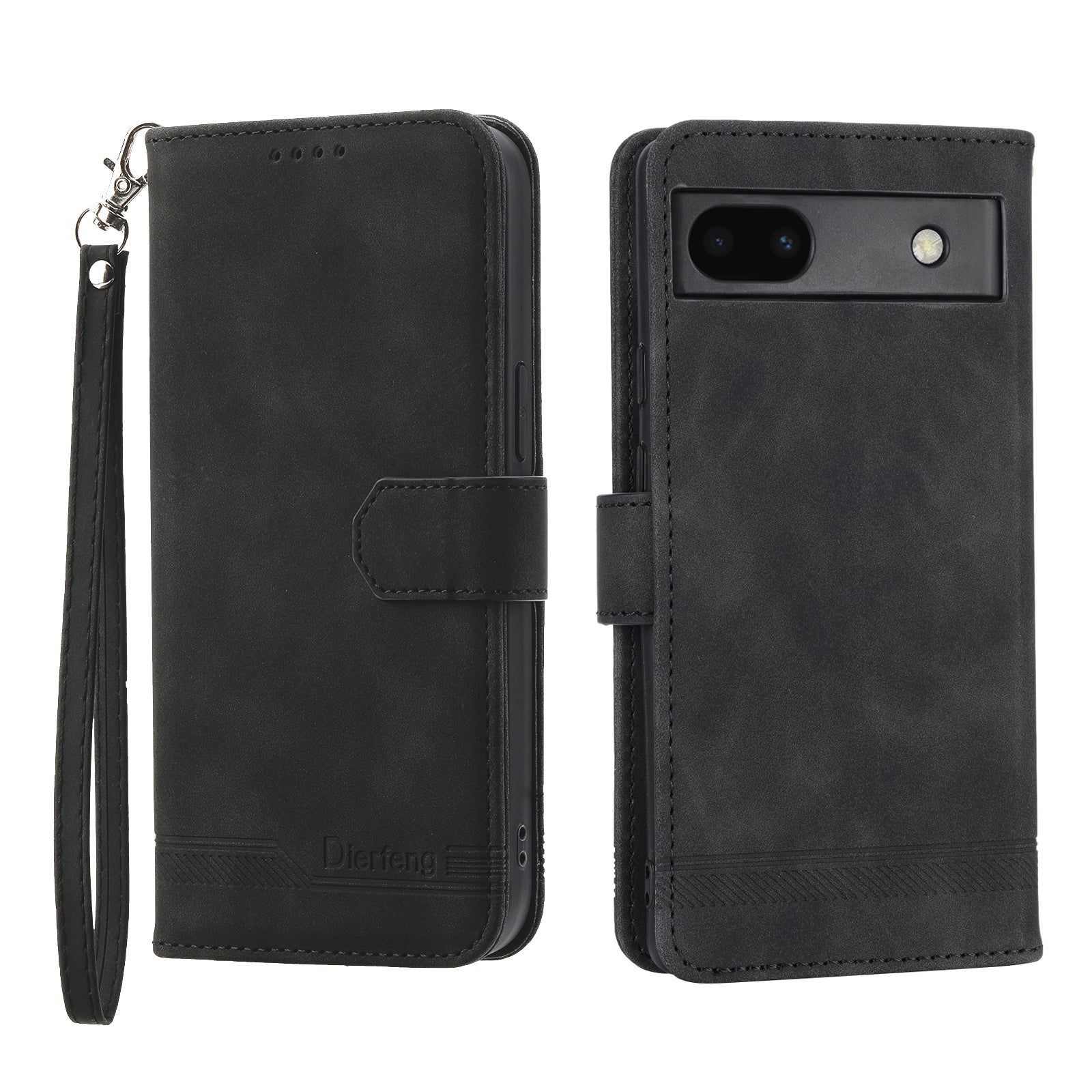 DIERFENG Anti-drop PU Leather Phone Case for Google Pixel 6a DF-03 Lines Imprinted Scratch-resistant Phone Cover Stand Wallet DIERFENG Anti-drop PU Leather Phone Case for Google Pixel 6a DF-03 Lines Imprinted Scratch-resistant Phone Cover Stand Wallet